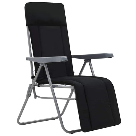 Vidaxl tuinstoelen met kussen inklapbaar 2 st zwart