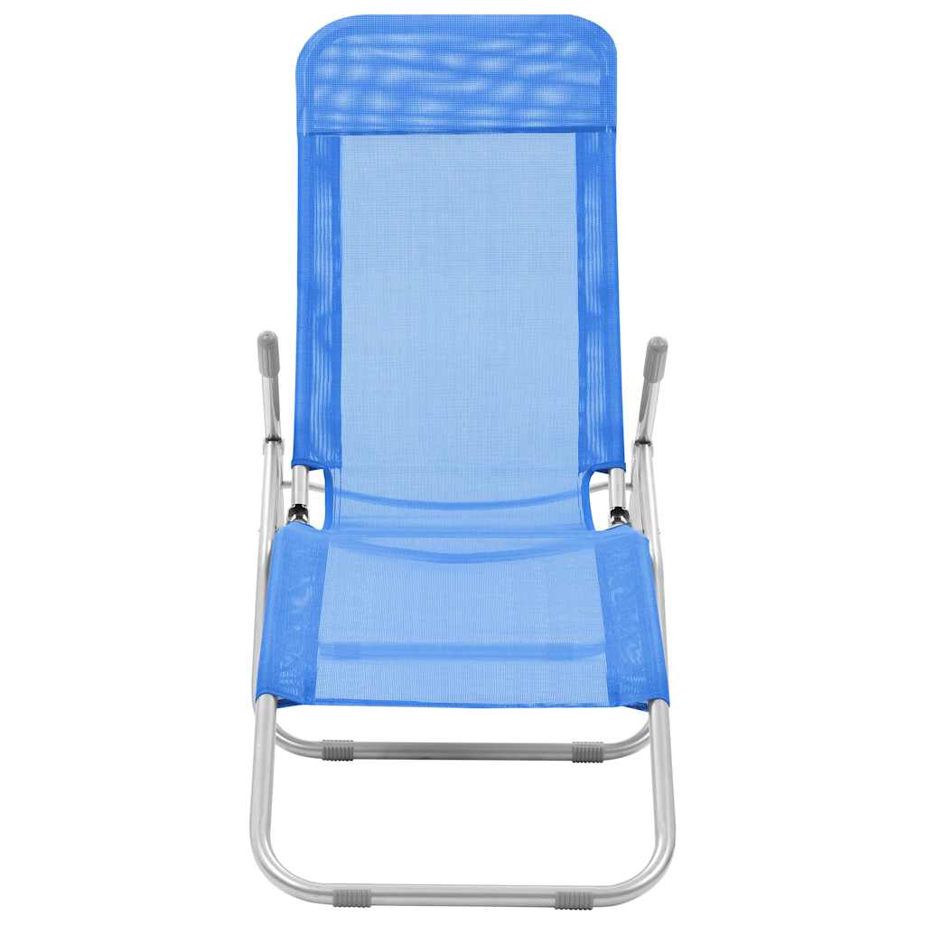 Vidaxl ligbedden inklapbaar 2 st textileen blauw