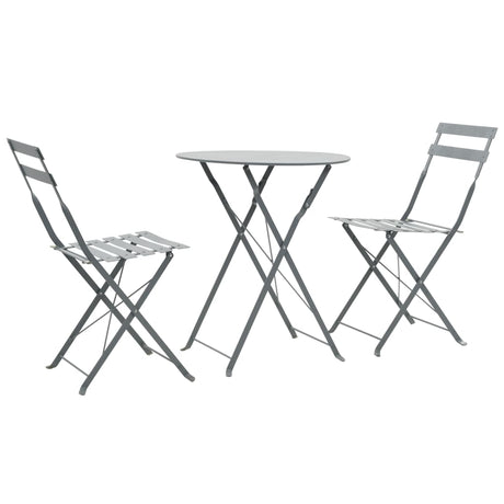 Vidaxl 3-delige bistroset staal grijs