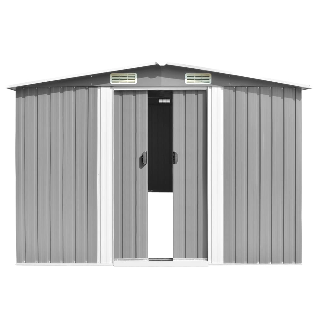 Vidaxl Garden Shed 257x298x178 cm kovina siva