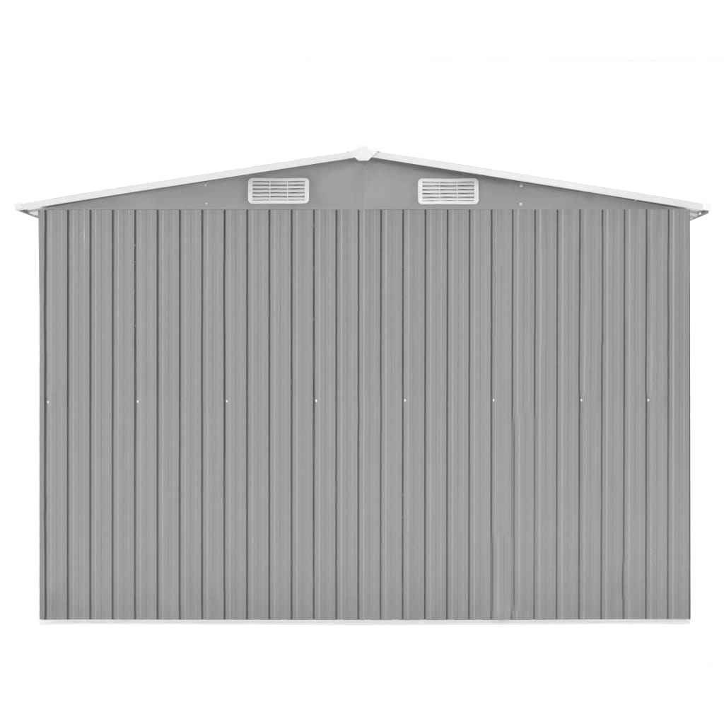 Vidaxl Garden Shed 257x298x178 cm kovina siva