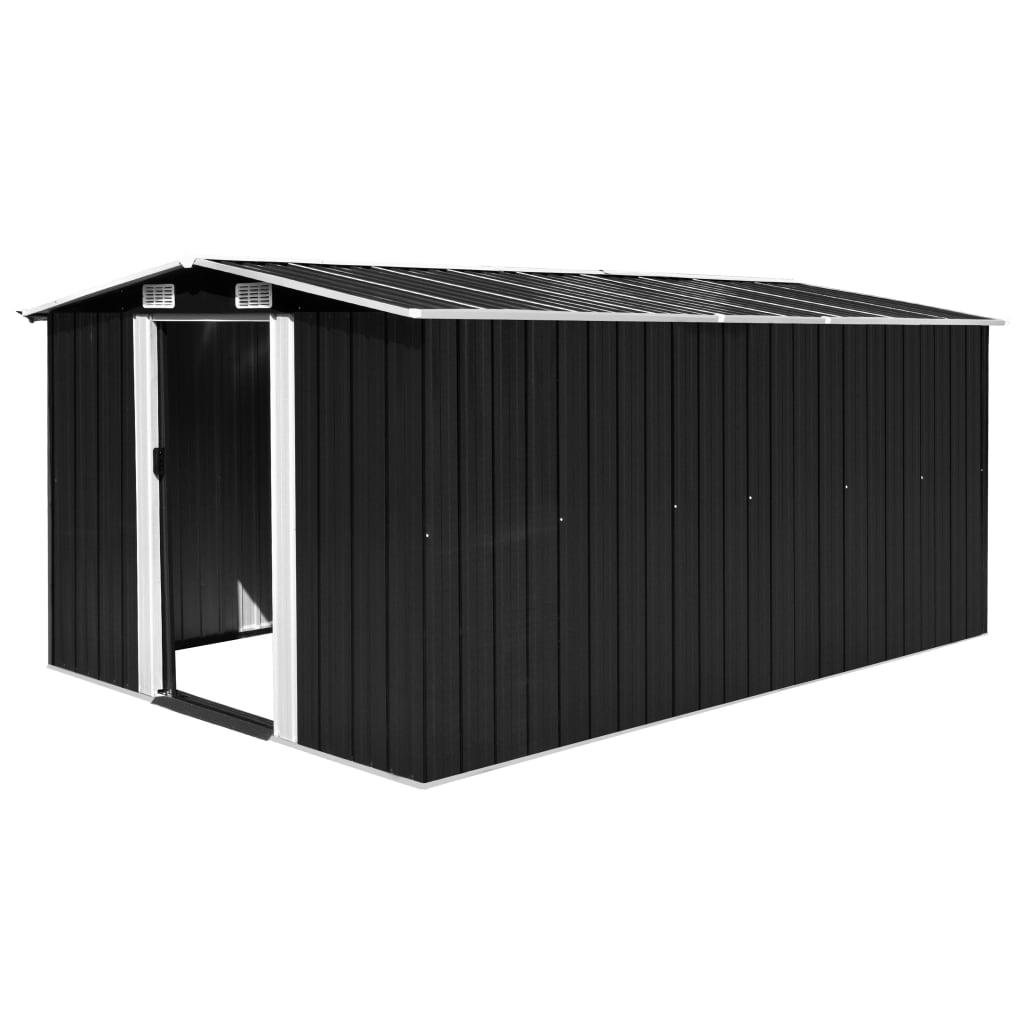 Vidaxl Garden Shed 257x392x181 cm kovový antracity -