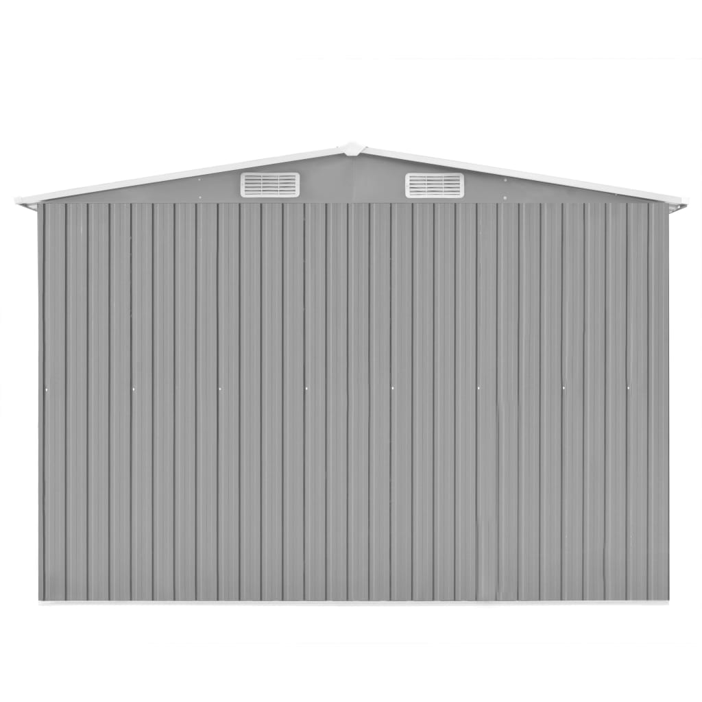 Vidaxl Garden Shed 257x489x181 cm Metallgrau