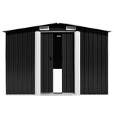 Vidaxl Garden Shed 257x489x181 cm Metall Anthrazit -gelöscht