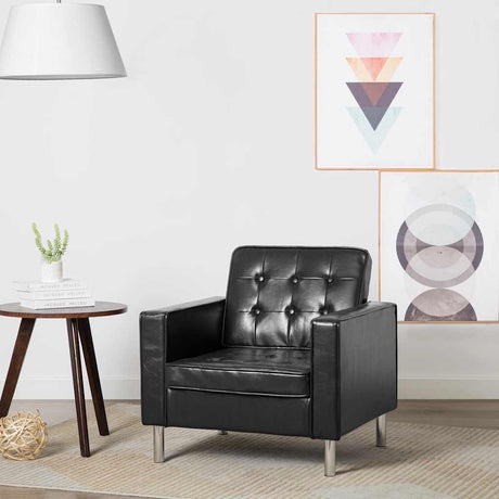 Vidaxl fauteuil zwart 75x70x75 cm kunstleer