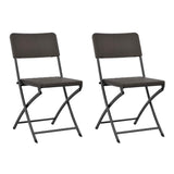 Vidaxl tuinstoelen inklapbaar 2 st hdpe en staal bruin