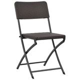 Vidaxl tuinstoelen inklapbaar 2 st hdpe en staal bruin
