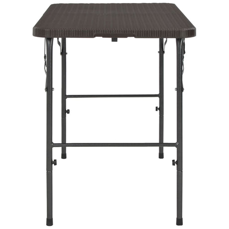 Vidaxl tuintafel inklapbaar rattan look 120x60x74 cm hdpe bruin
