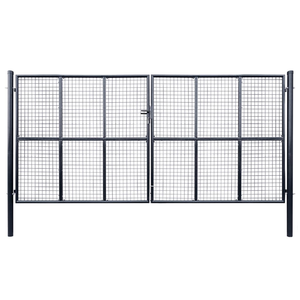 Vidaxl Gaaspoort 400x200 cm galvanized steel gray