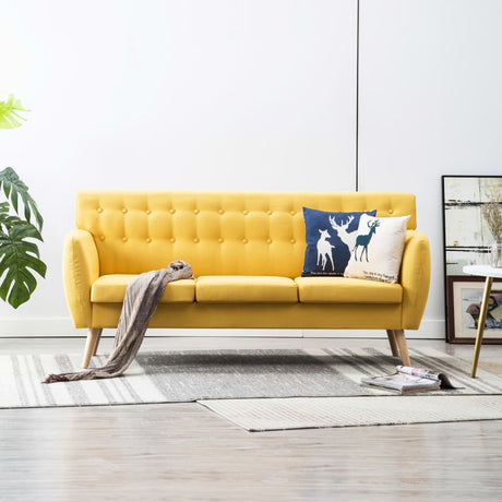 Vidaxl driezitsbank 172x70x82 cm stof geel