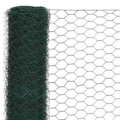 Vidaxl kippengaas 25x1,5 m staal met pvc coating groen