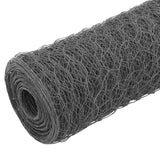 Vidaxl chicken wire 25x0.75 m steel with PVC coating gray