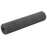 Vidaxl chicken wire 25x0.75 m steel with PVC coating gray