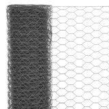 Vidaxx Hühnerdraht 25x1,5 m Stahl mit PVC-Beschichtung grau
