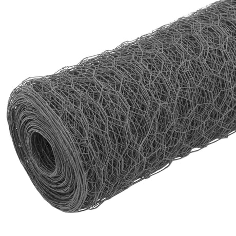Vidaxx Hühnerdraht 25x1,5 m Stahl mit PVC-Beschichtung grau