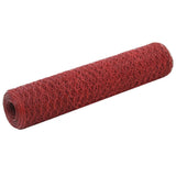 Vidaxl chicken wire 25x0.75 m steel with PVC coating red