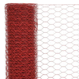 Vidaxl -Hühnerdraht 25x0,75 m Stahl mit PVC -Beschichtung rot