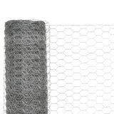Vidaxl -Hühnerdraht 25x1,2 m verzinkter Stahl silberfarben