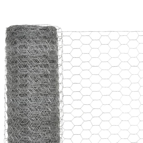 Vidaxl -Hühnerdraht 25x1,5 m verzinkter Stahl silberfarben