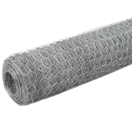 Vidaxl -Hühnerdraht 25x1,5 m verzinkter Stahl silberfarben