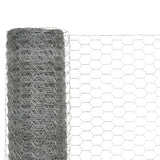 Vidaxl -Hühnerdraht 25x1,5 m verzinkter Stahl silberfarben