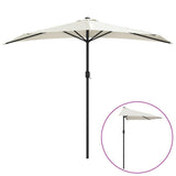 Vidaxl balkon parasol połowa z aluminiowym biegunem 270x144 cm -coloed piasku