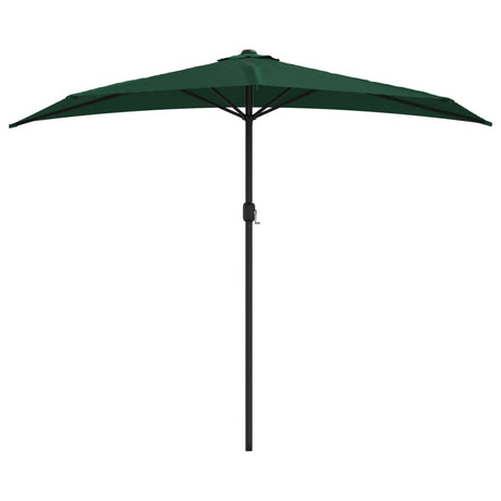 Vidaxl Balkon Parasol halb mit Aluminiumpol 270x144 cm Grün