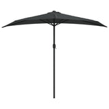 Vidaxl Balcony Parasol Half con polo de aluminio 270x144 cm antracita