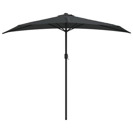 Vidaxl Balkon Parasol halbe mit Aluminiumpol 270x144 cm Anthrazit