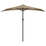 Vidaxl Balkon Parasol halb mit Aluminiumpol 270x144 cm Taupe