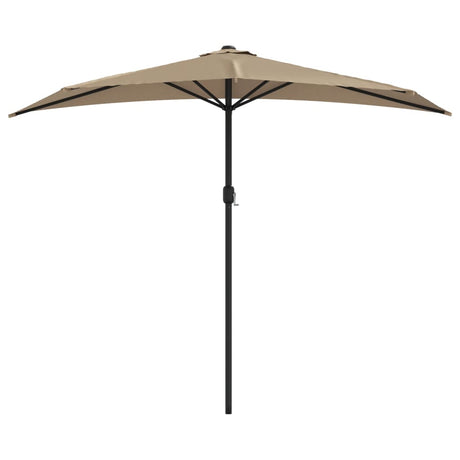 Vidaxl Balkon Parasol halb mit Aluminiumpol 270x144 cm Taupe
