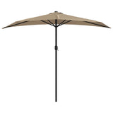 Vidaxl balcon parasol moitié avec poteau en aluminium 270x144 cm taupe