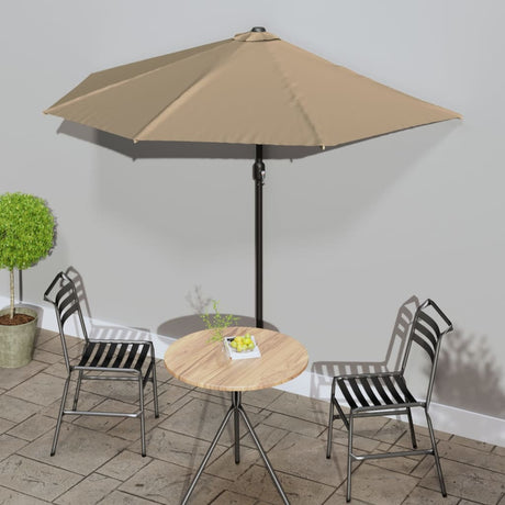 Vidaxl Balkon Parasol halb mit Aluminiumpol 270x144 cm Taupe