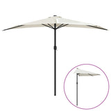 Vidaxl Balkon Parasol halb mit Aluminiumpol 300x155 cm sandgeläutet