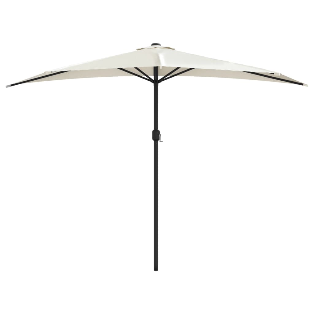 Vidaxl Balkon Parasol halb mit Aluminiumpol 300x155 cm sandgeläutet