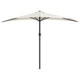 Vidaxl Balkon Parasol halb mit Aluminiumpol 300x155 cm sandgeläutet