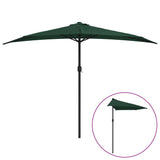Vidaxl Balkon Parasol halb mit Aluminiumpol 300x155 cm Grün