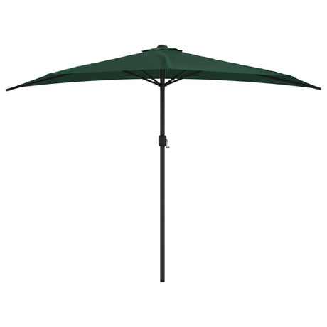 Vidaxl Balkon Parasol halb mit Aluminiumpol 300x155 cm Grün