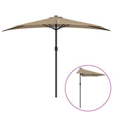 Vidaxl Balcony Parasol Half con poste de aluminio 300x155 CM Taupe