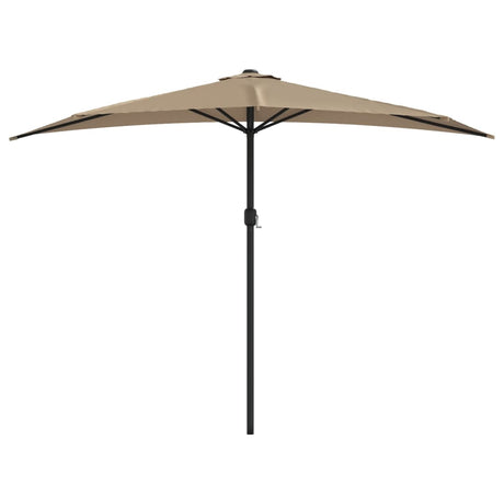 Vidaxl Balkon Parasol halb mit Aluminiumpol 300x155 cm Taupe