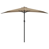 Vidaxl Balcony Parasol Half con poste de aluminio 300x155 CM Taupe