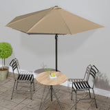 Vidaxl Balcony Parasol Half con poste de aluminio 300x155 CM Taupe