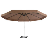 Vidaxl -Parasol mit Aluminiumpol 500 cm Taupe