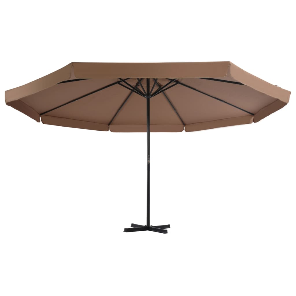 Vidaxl Parasol con polo in alluminio 500 cm taupe