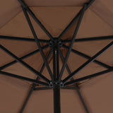 Vidaxl -Parasol mit Aluminiumpol 500 cm Taupe