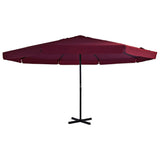 Vidaxl Parasol con polo in alluminio 500 cm bordeaux rosso