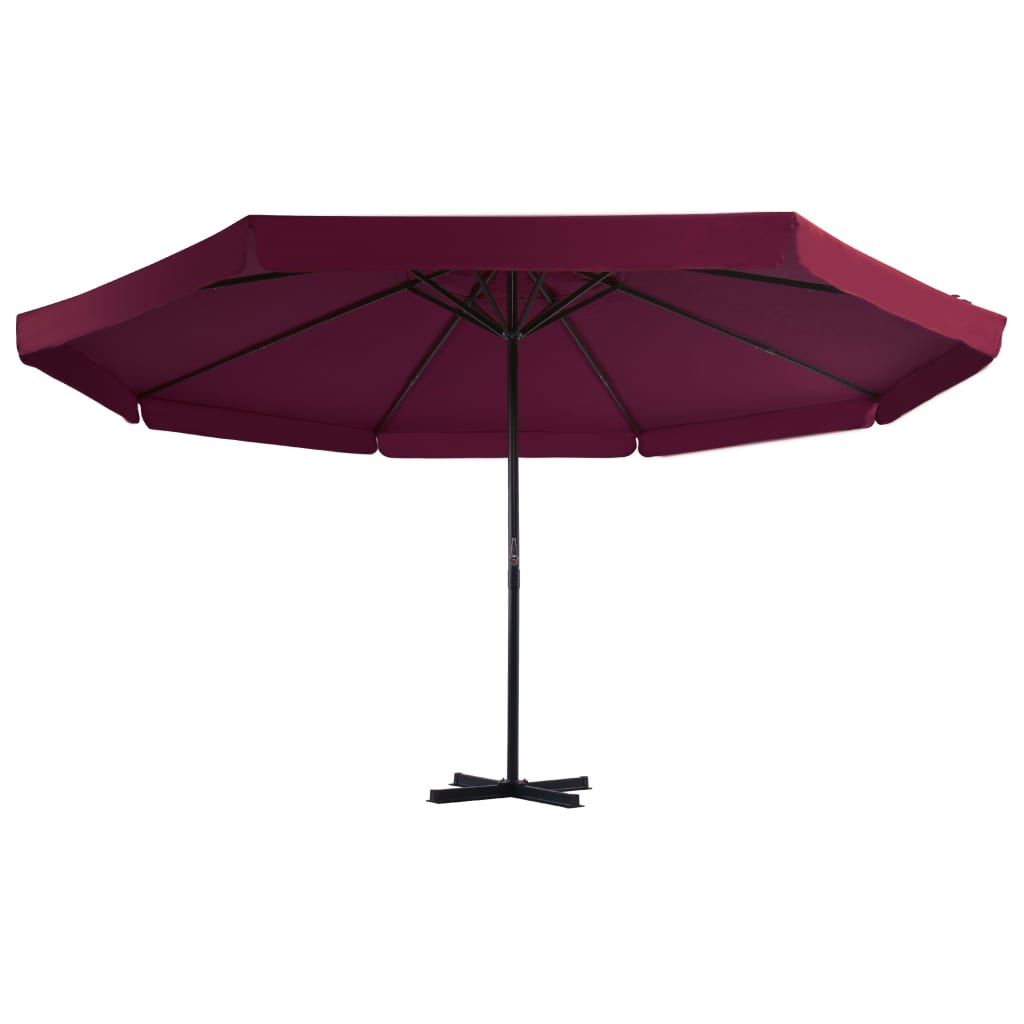 Vidaxl Parasol con polo in alluminio 500 cm bordeaux rosso