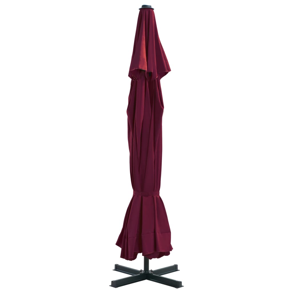 Vidaxl Parasol con polo in alluminio 500 cm bordeaux rosso