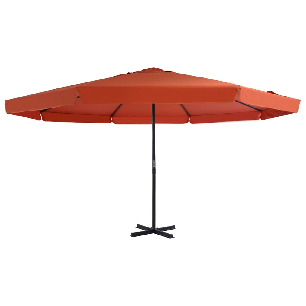 Parasol Vidaxl con poste de aluminio 500 cm Terracotta