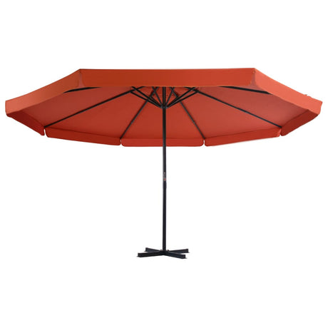 Vidaxl -Parasol mit Aluminiumpol 500 cm Terrakotta -gelöscht